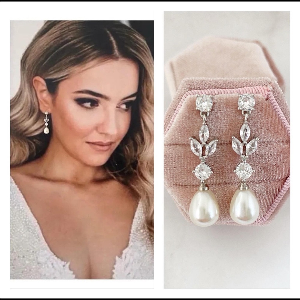 Elegant Silver and Pearl Drop Earrings